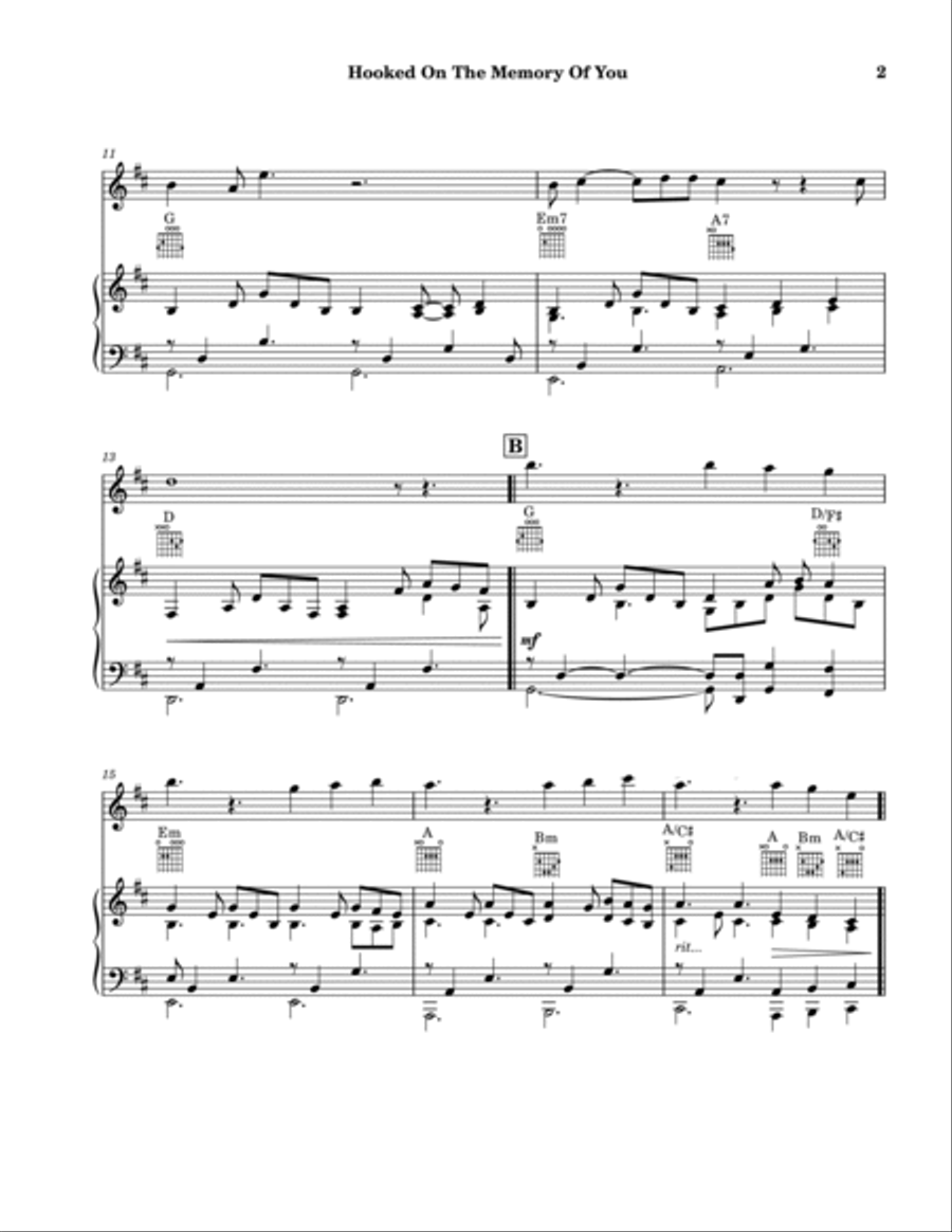 Hooked On The Memory Of You Piano scores gallery preview page 3
