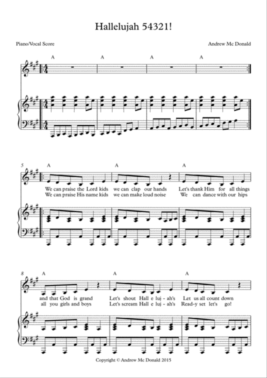 Hallelujah 54321! Hallelujah 54321! Voice scores gallery preview page 2
