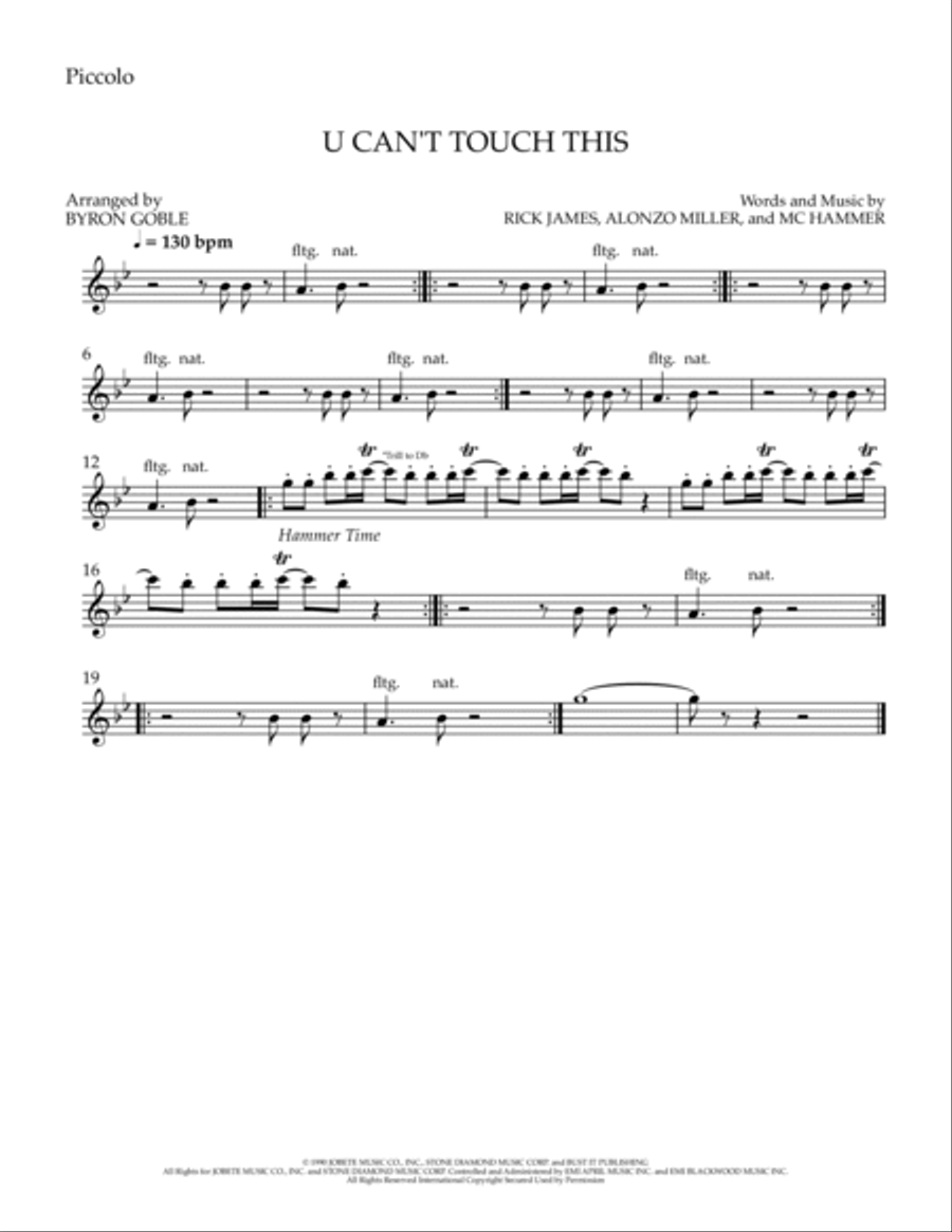 U Can't Touch This Marching Band scores gallery preview page 4