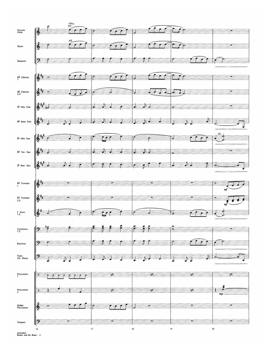 Beauty and the Beast (arr. Jay Bocook) - Full Score Concert Band scores gallery preview page 5