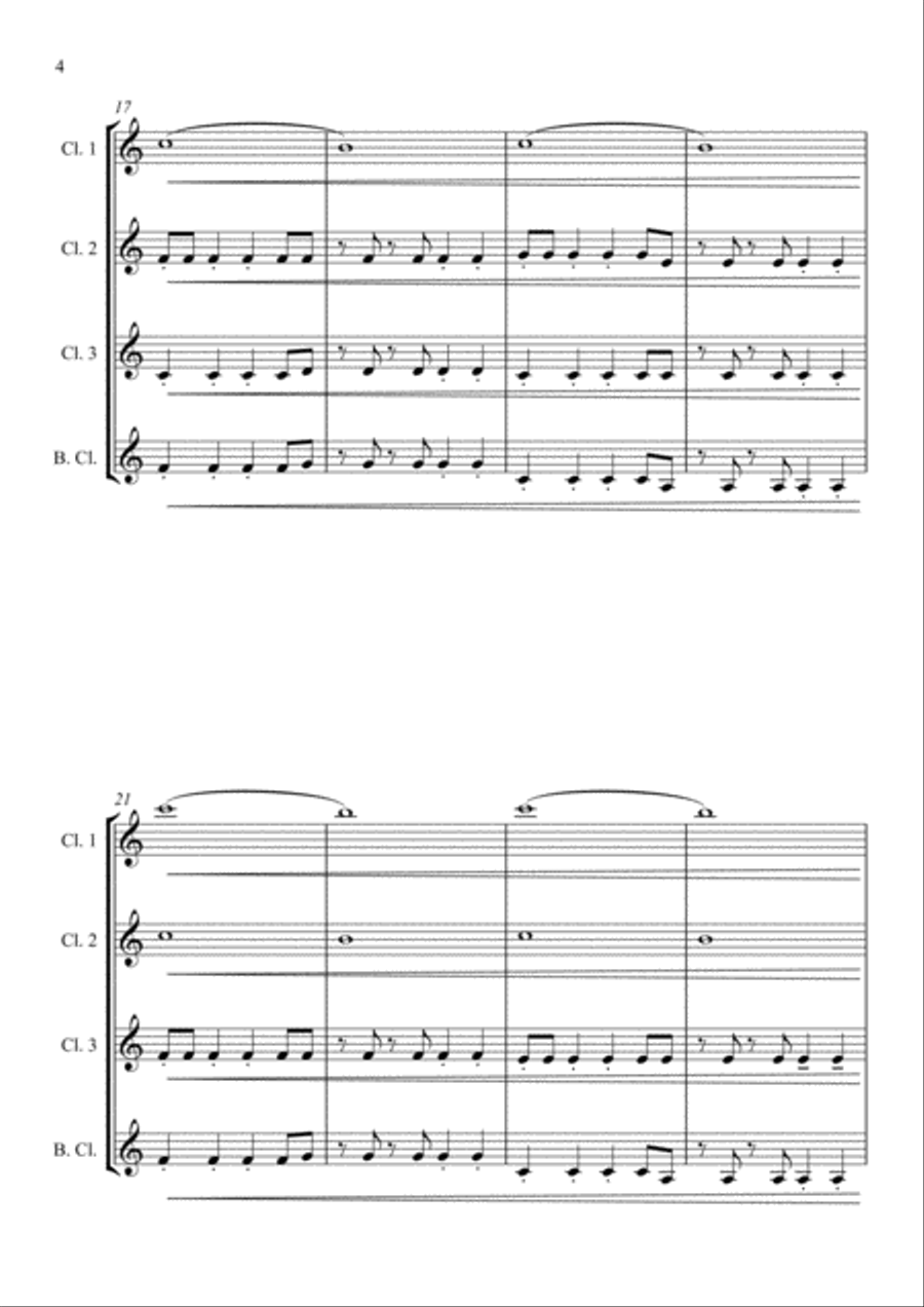 Viva La Vida Clarinet Quartet scores gallery preview page 4