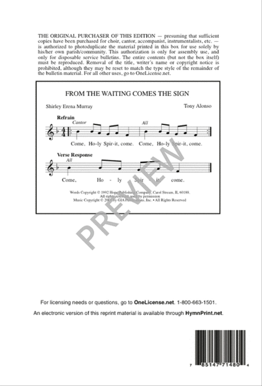 From the Waiting Comes the Sign 4-Part scores gallery preview page 8