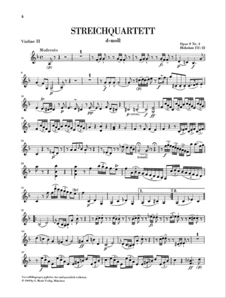 String Quartets – Volume II Op. 9 String Quartet scores gallery preview page 4