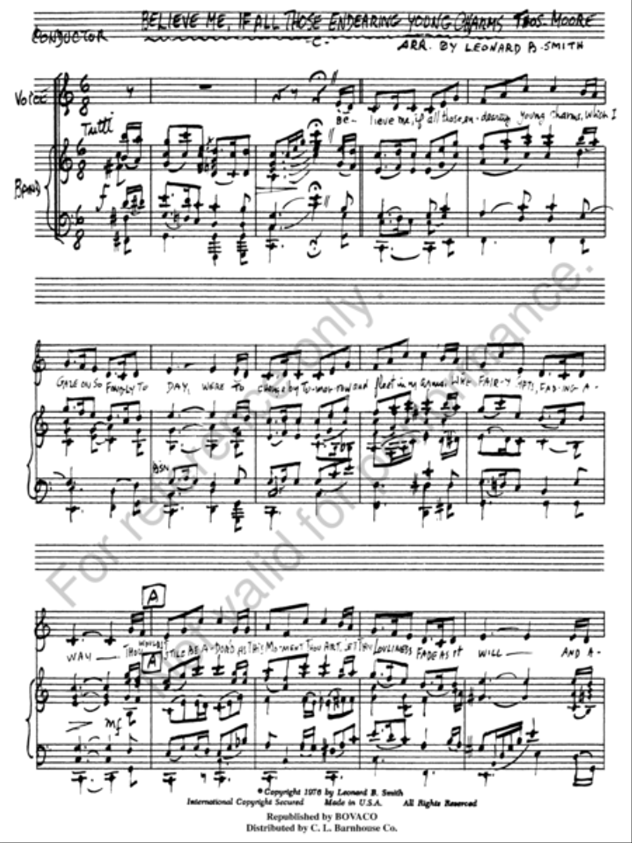 Believe Me, If All Those Endearing Young Charms Concert Band scores gallery preview page 4