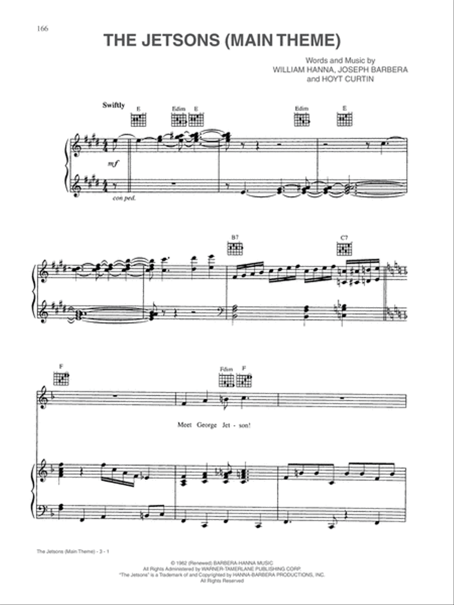 The Jetsons (Main Theme) The Jetsons (Main Theme) Piano, Vocal, Guitar scores gallery preview page 1