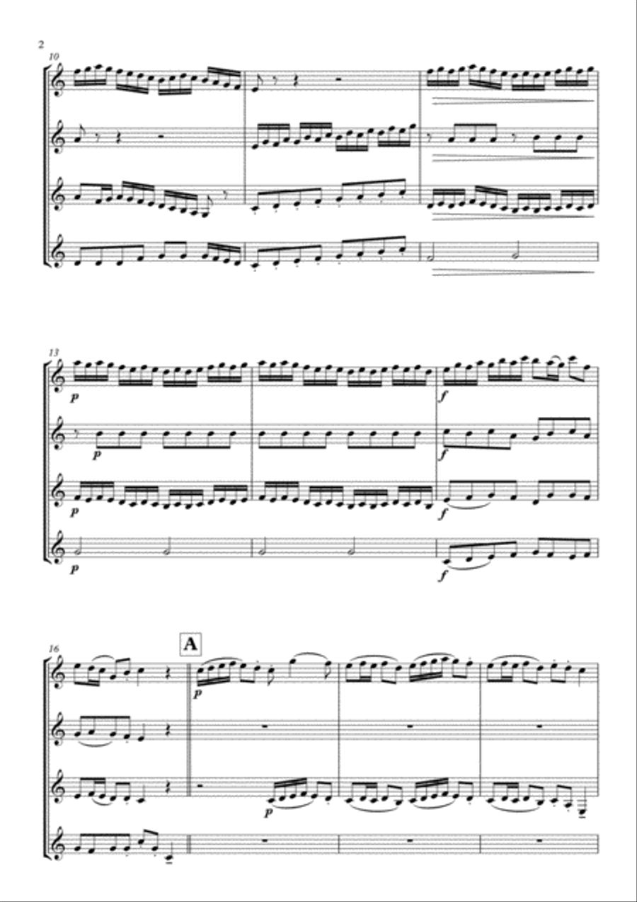 Arrival of the Queen of Sheba for Clarinet Quartet Clarinet Quartet scores gallery preview page 4