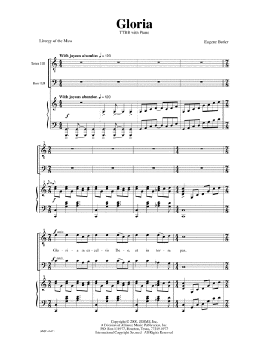 Gloria Gloria TTBB scores gallery preview page 2