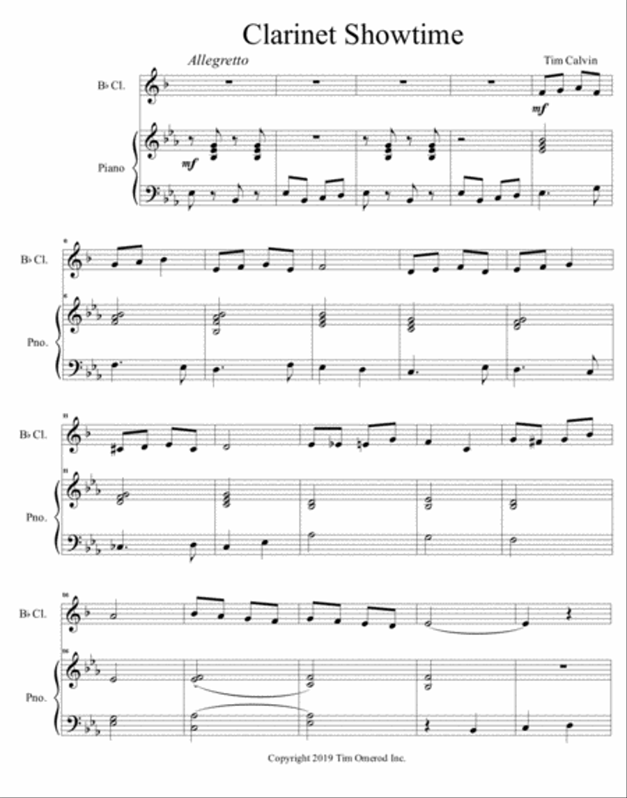 Clarinet Showtime Clarinet Solo scores gallery preview page 2