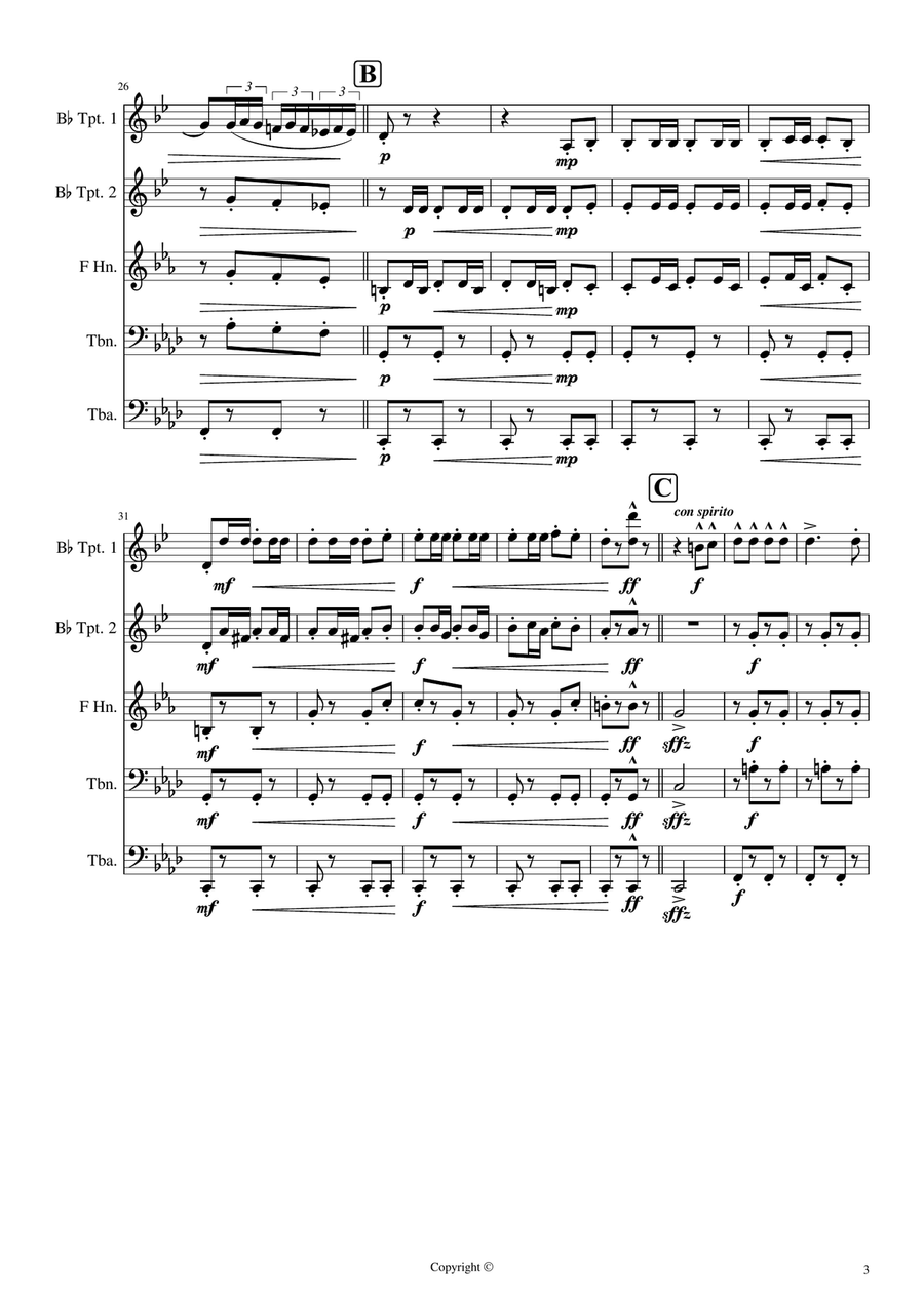 Spanish Gypsy Dance / Espana Cani - Pascual Marquina Narro Brass Ensemble scores gallery preview page 3