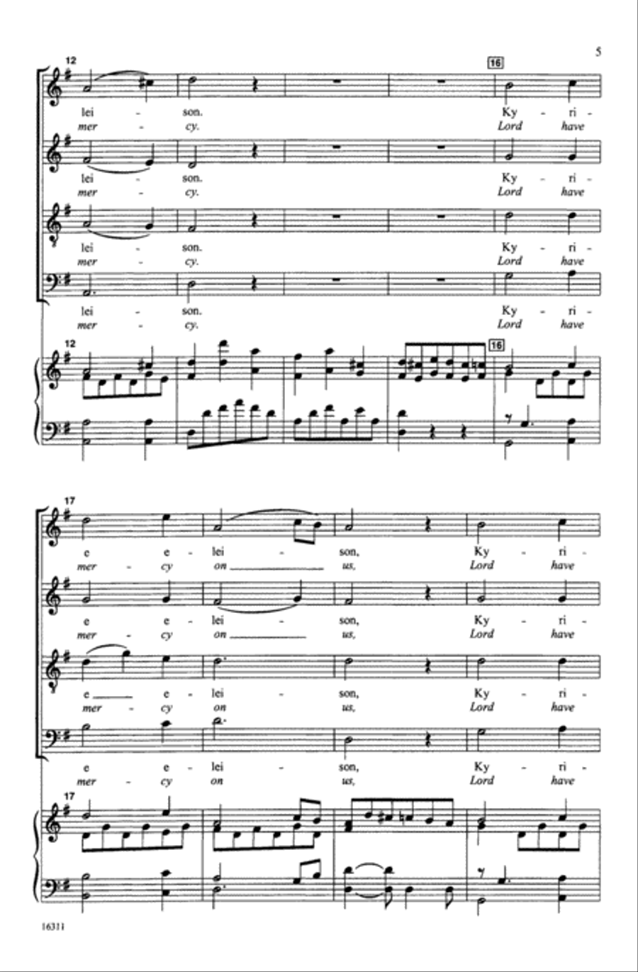 Kyrie (from Mass in G) Choir scores gallery preview page 4