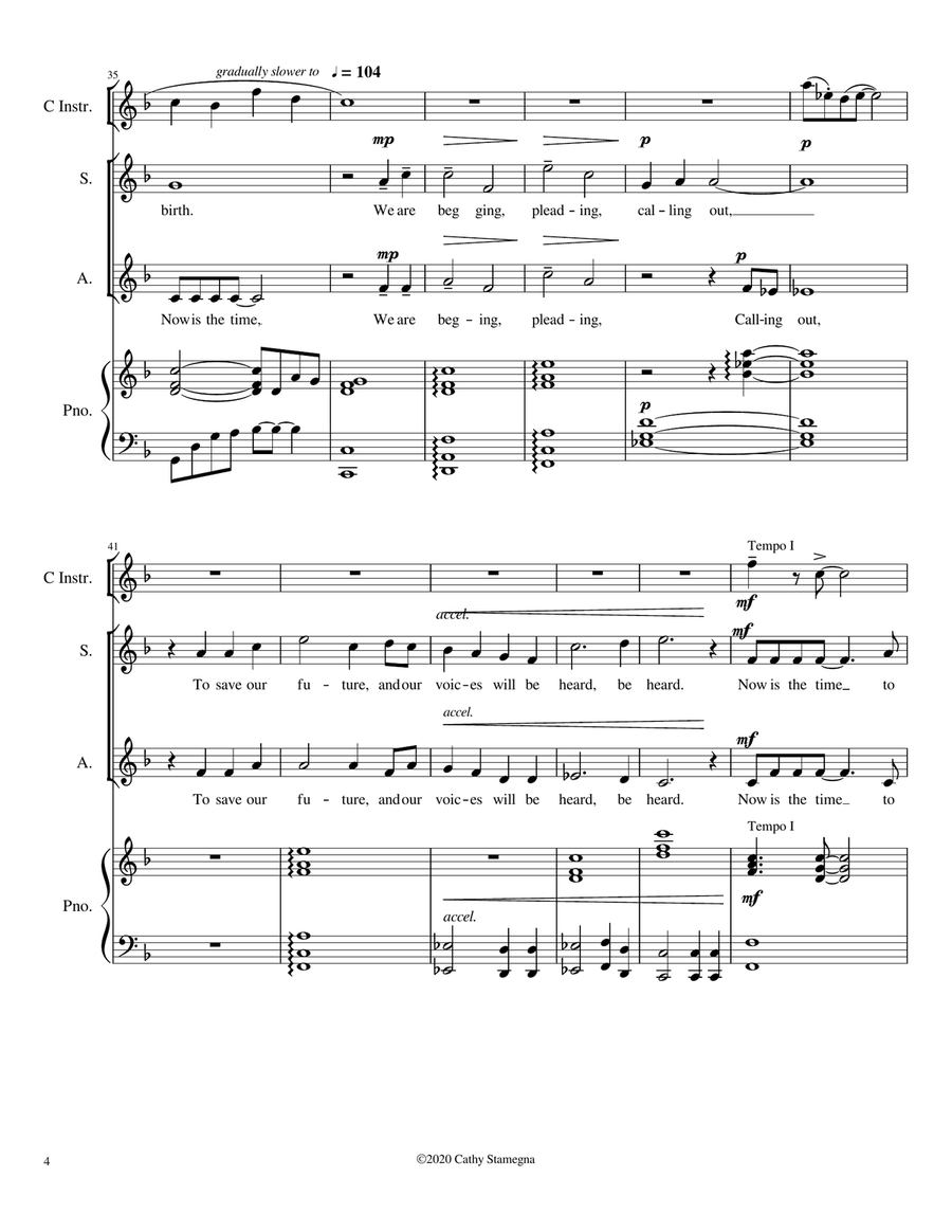 Take Care of Our Earth (SA Duet, Piano, Optional C Instrument) SA scores gallery preview page 6