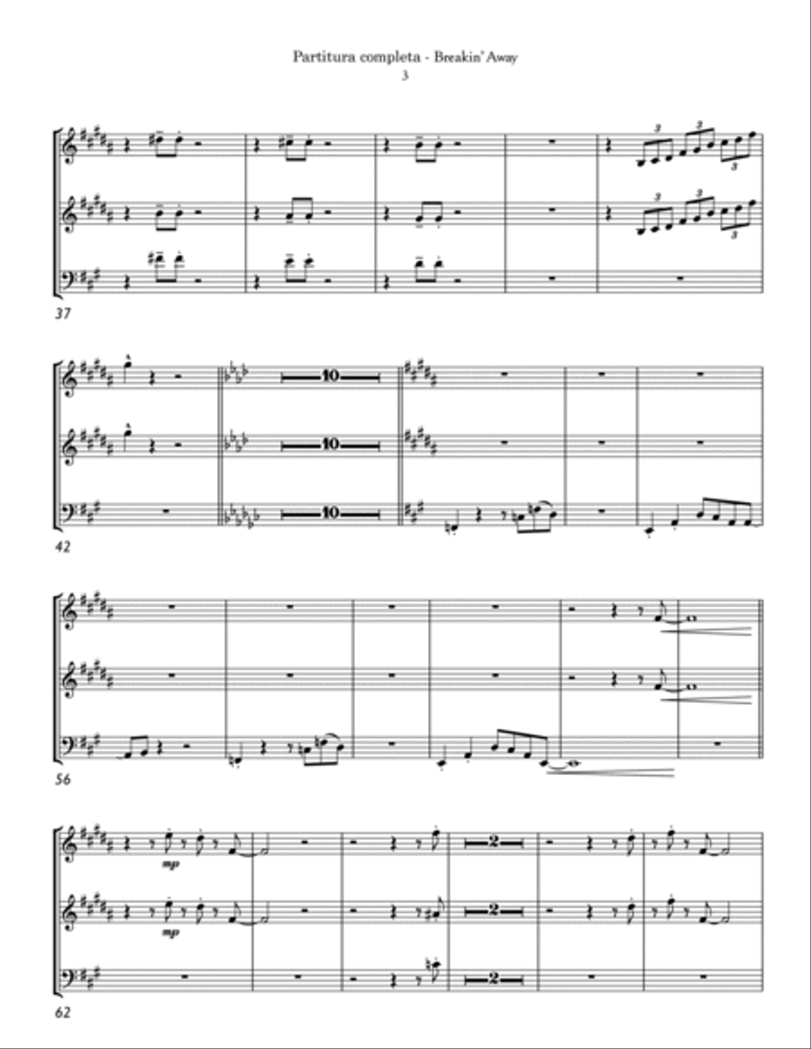 Breakin' Away Small Ensemble scores gallery preview page 3