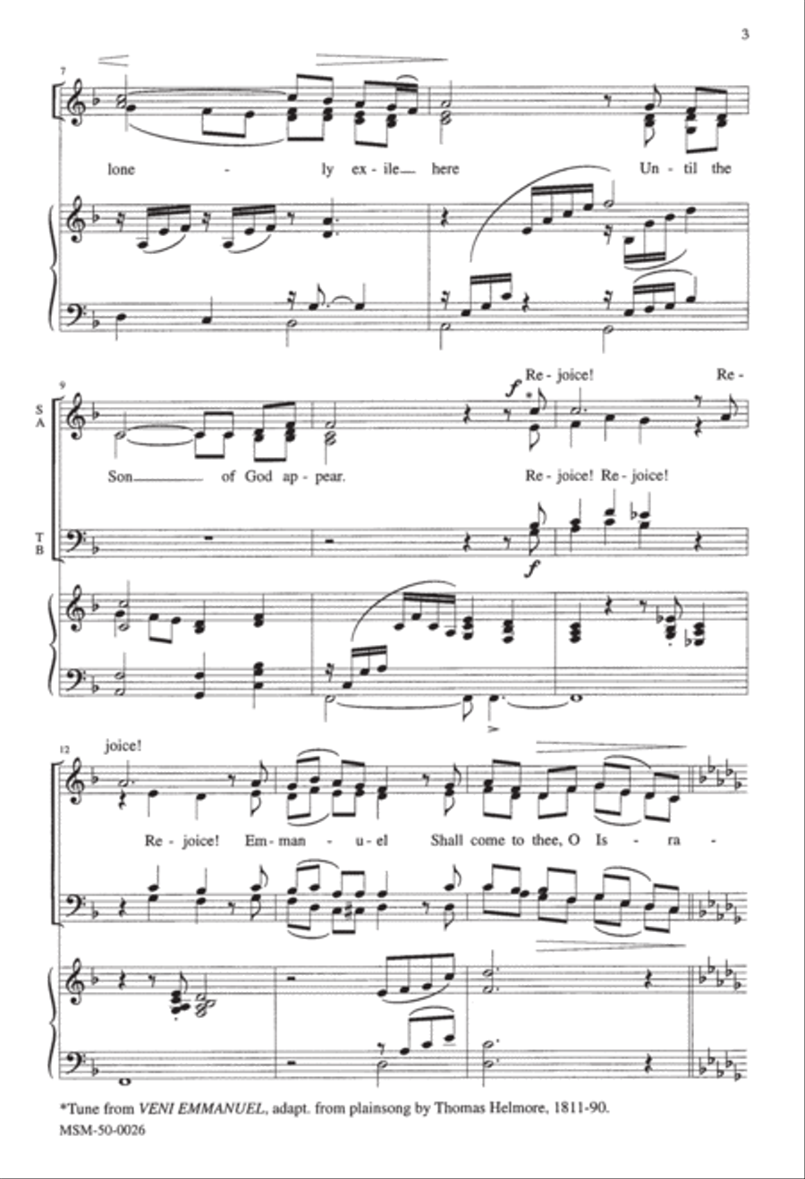 O Come, Emmanuel 4-Part scores gallery preview page 2