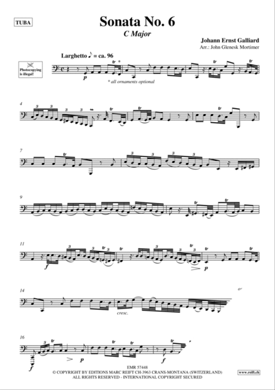 Sonata No. 6 Tuba scores gallery preview page 3