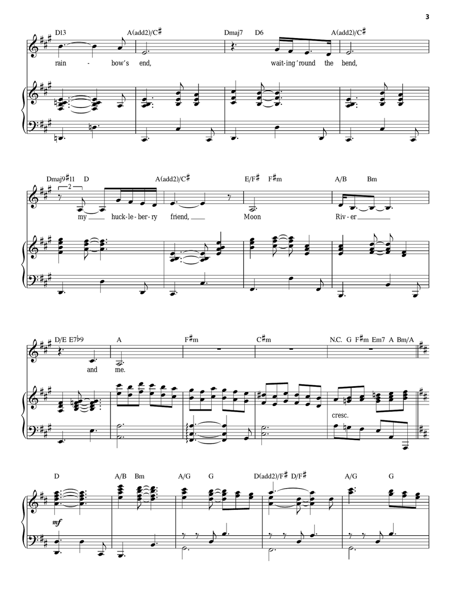 Moon River Moon River Piano, Vocal scores gallery preview page 3