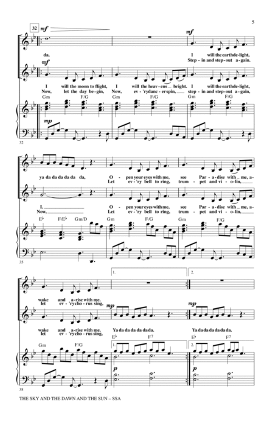 The Sky And The Dawn And The Sun SSA scores gallery preview page 4