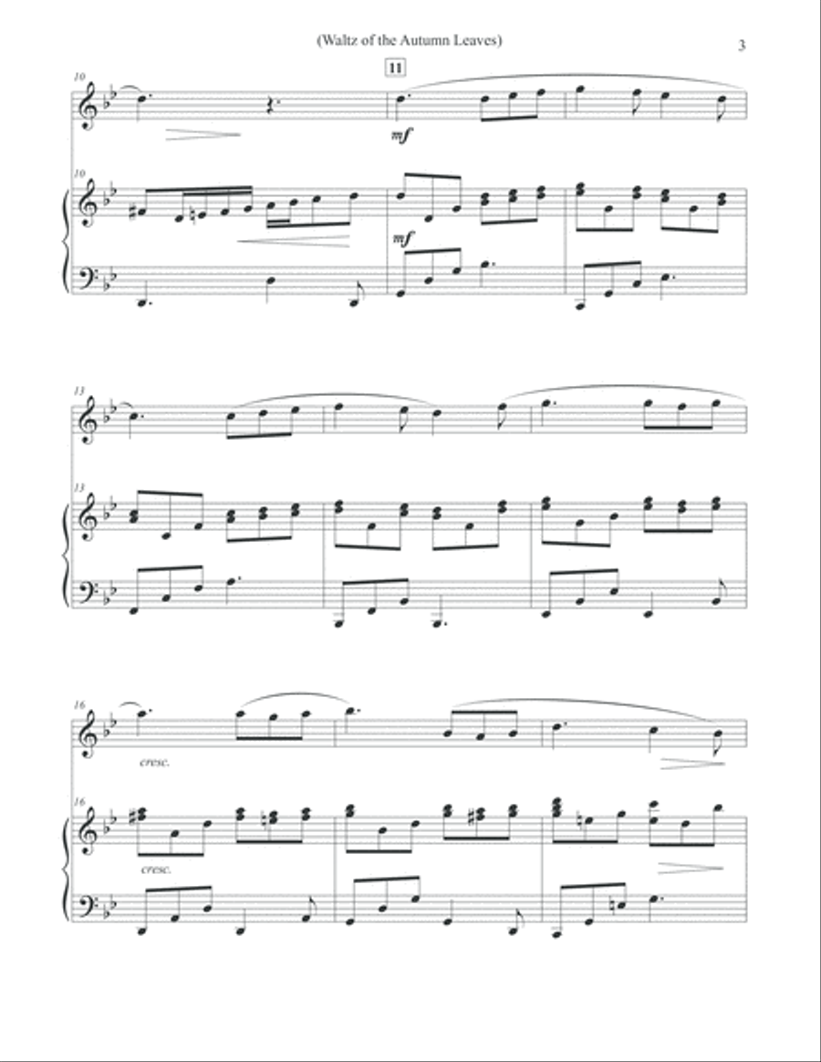 Waltz of the Autumn Leaves - Oboe & Piano Piano scores gallery preview page 3