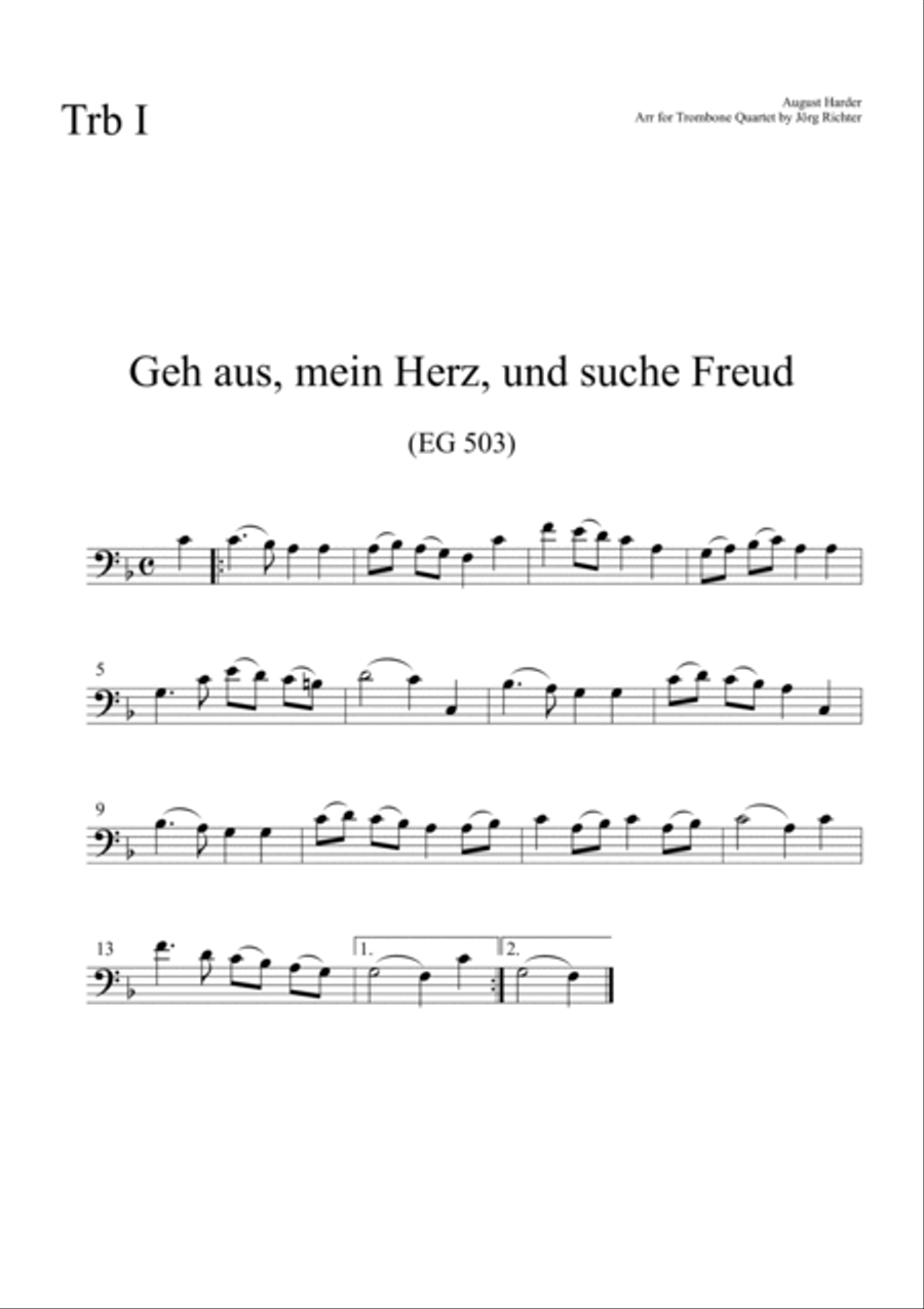 Go Forth, My Heart, and Seek Delight for Trombone Quartet Brass Quartet scores gallery preview page 3