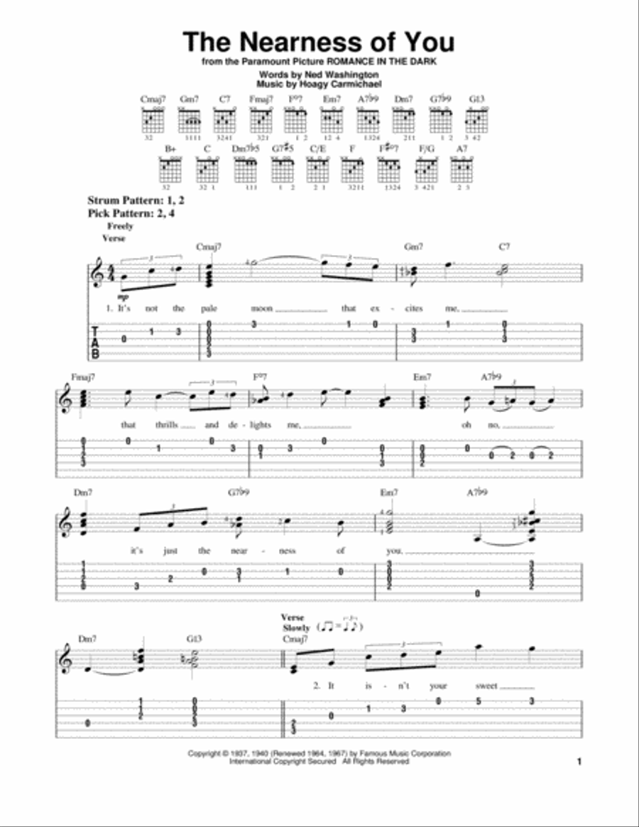 The Nearness Of You Electric Guitar scores gallery preview page 1