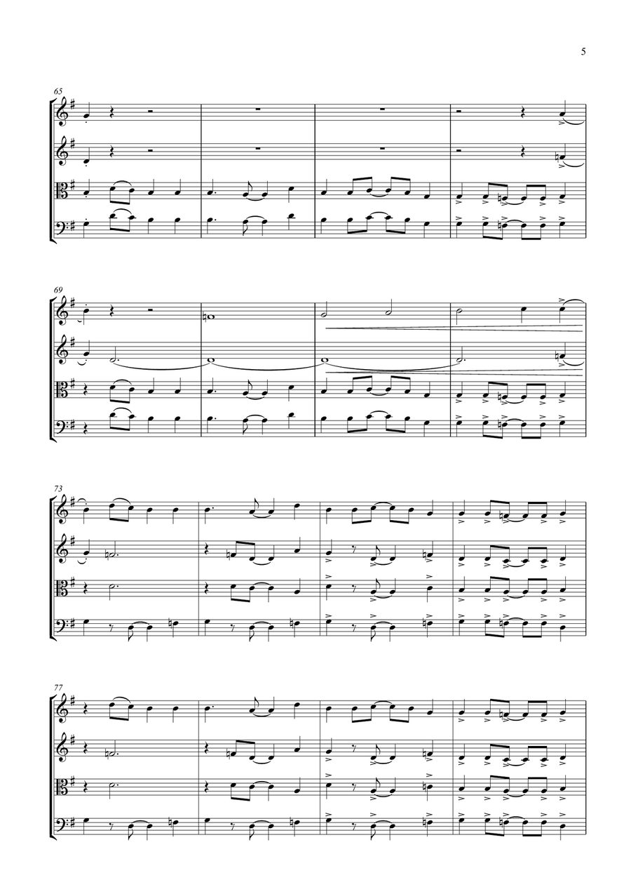 Walk Like An Egyptian String Quartet scores gallery preview page 5