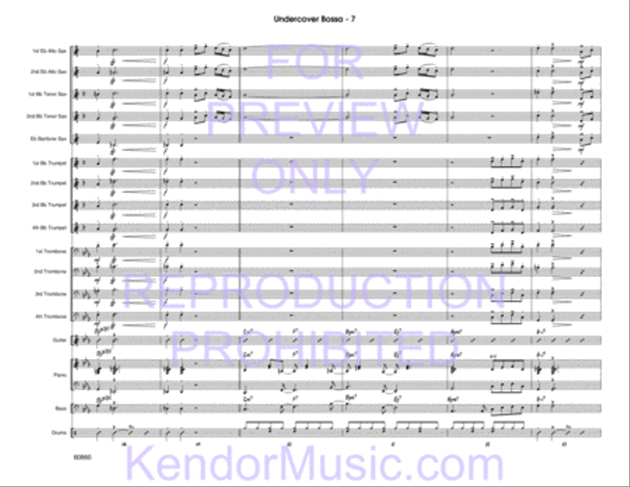 Undercover Bossa (Full Score) Jazz Ensemble scores gallery preview page 8