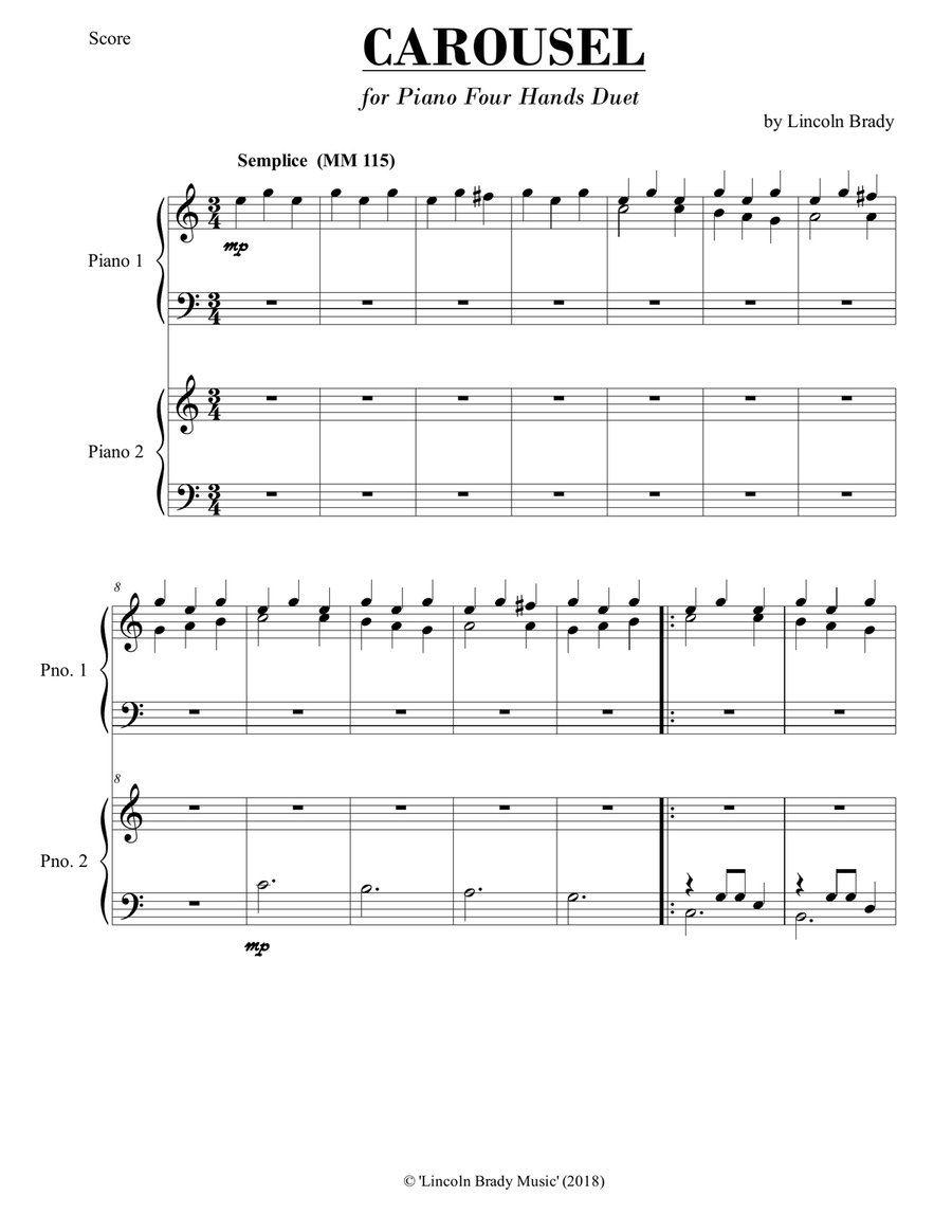 CAROUSEL - Four Hands Piano Duet Piano Method scores gallery preview page 3