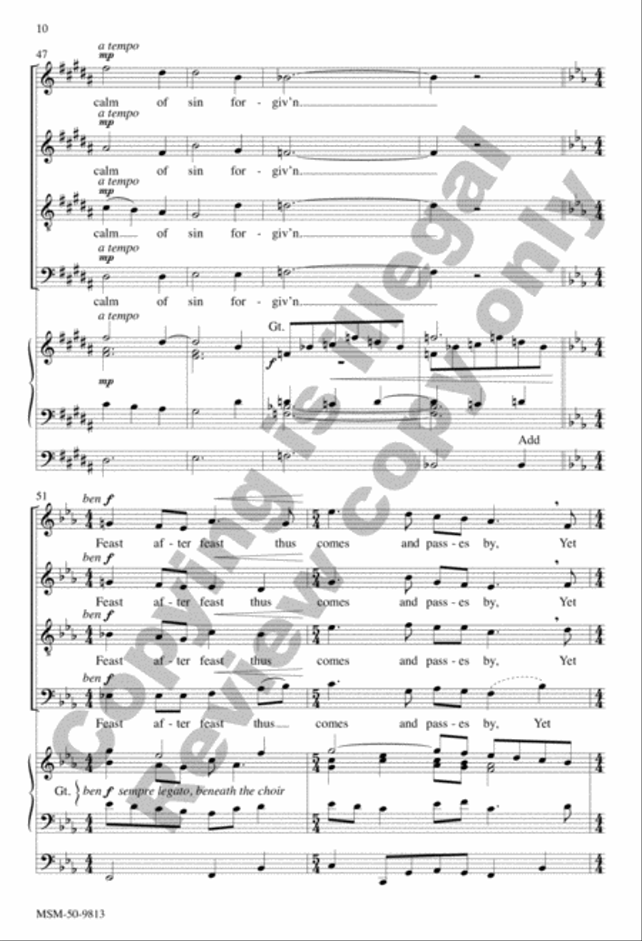 This Is the Hour of Banquet and of Song 4-Part scores gallery preview page 10