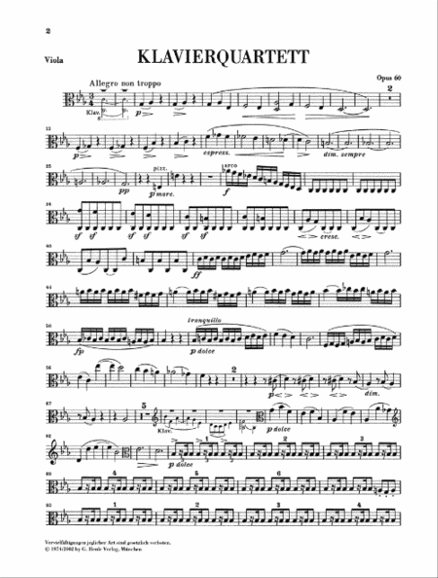 Piano Quartet C minor Op. 60 Piano Quartet scores gallery preview page 6