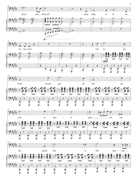 SCHUBERT: Erlkönig, D. 328 (transposed to C-sharp minor and C minor, bass clef)