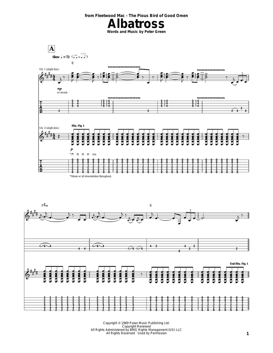 Albatross Acoustic Guitar scores gallery preview page 1