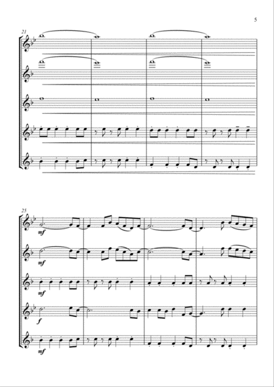 Viva La Vida Saxophone Quartet scores gallery preview page 5