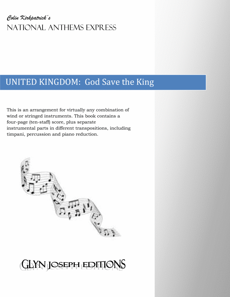 UK National Anthem: God Save the King Concert Band scores gallery preview page 1
