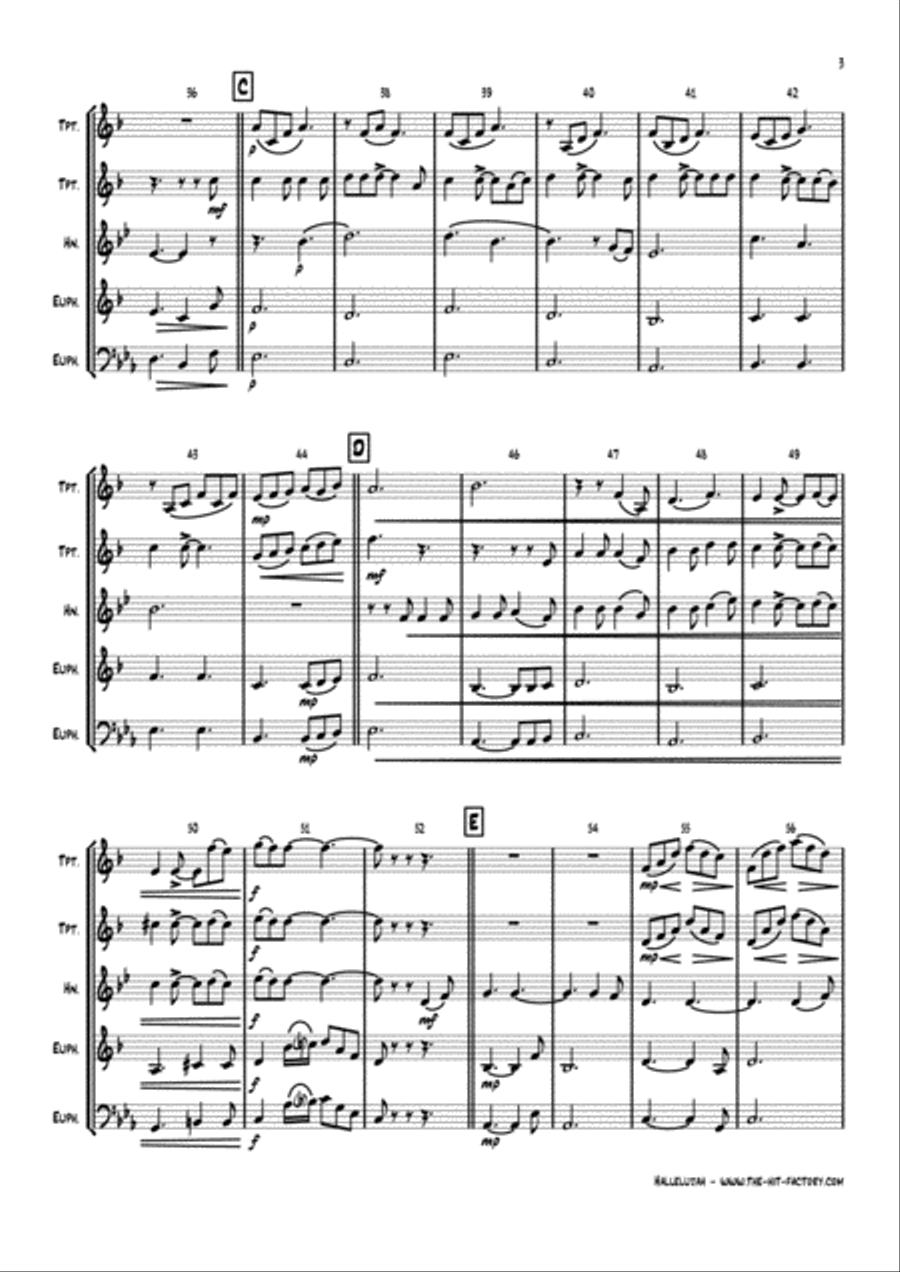 Hallelujah Euphonium scores gallery preview page 3