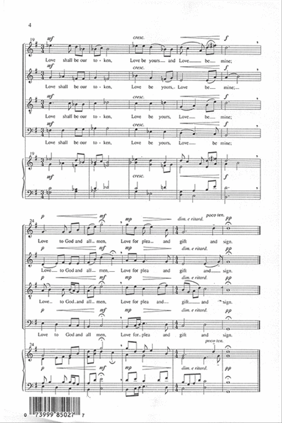 Love Came Down at Christmas 4-Part scores gallery preview page 4
