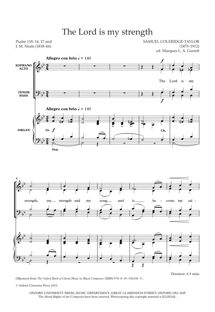 The Lord is my strength The Lord is my strength 4-Part scores gallery preview page 1