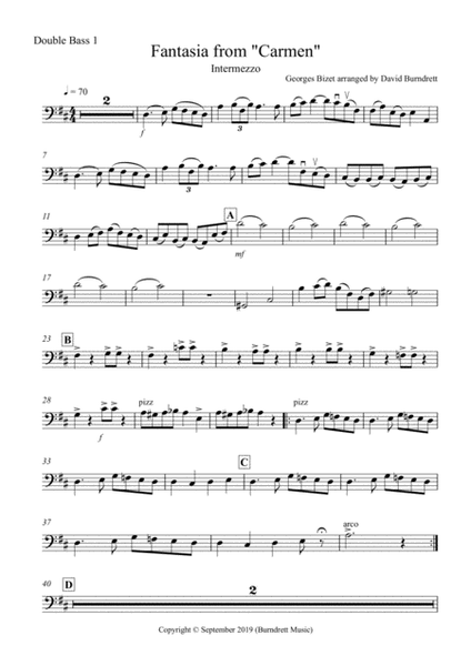 Intermezzo (Fantasia from Carmen) for Double Bass Quartet image number null