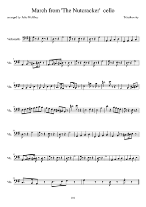 March from "The Nutcracker" cello part