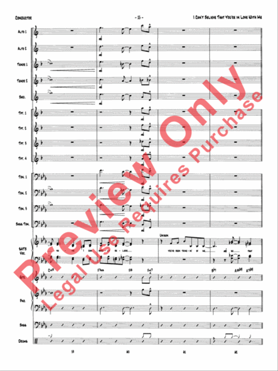I Can't Believe That You're in Love with Me (score only) Jazz Ensemble scores gallery preview page 18