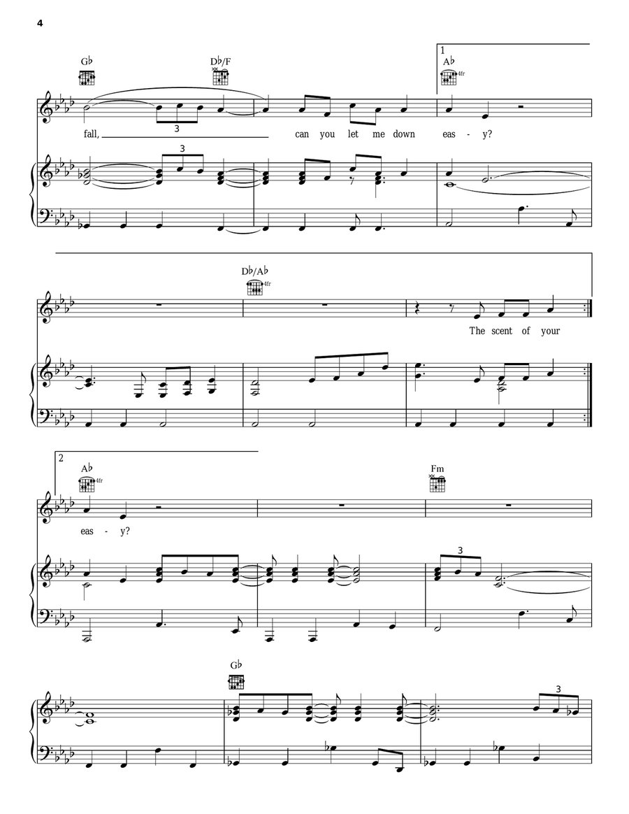Let Me Down Easy Piano, Vocal, Guitar scores gallery preview page 4