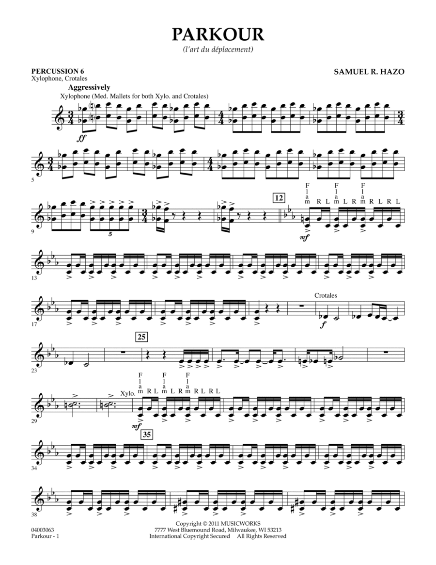 Parkour - Percussion 6 Concert Band scores gallery preview page 1