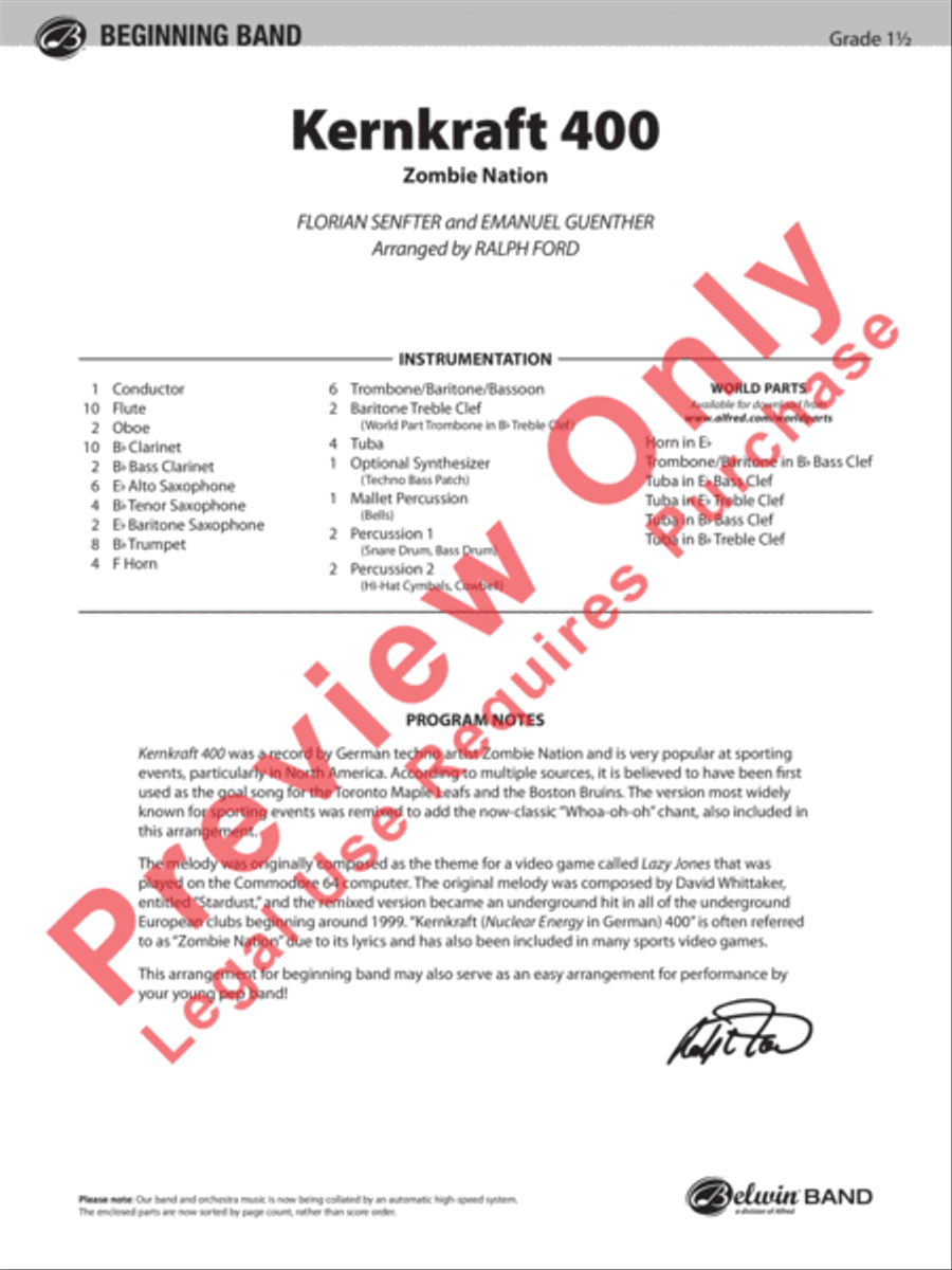 Kernkraft 400 Kernkraft 400 Concert Band scores gallery preview page 2
