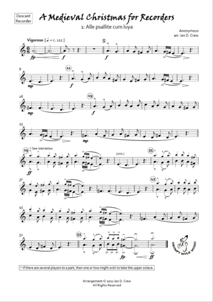 A Medieval Christmas for Recorders Small Ensemble scores gallery preview page 5