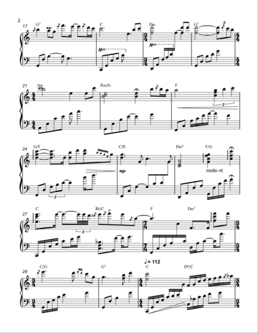 The Old Rugged Cross Piano Solo scores gallery preview page 2