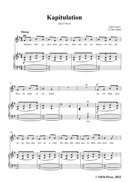 Loewe-Kapitulation,in G Major,Op.15 No.6,