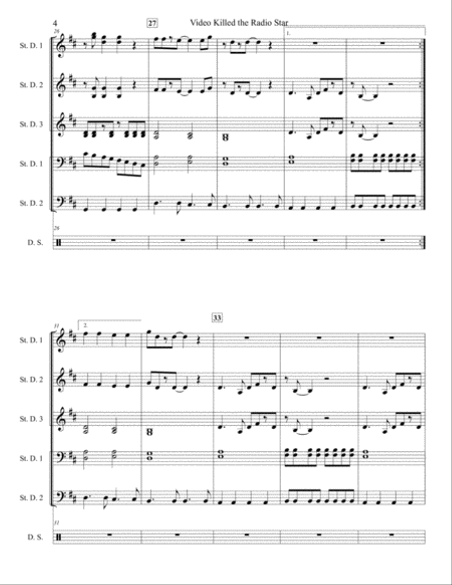 Video Killed The Radio Star Percussion Ensemble scores gallery preview page 4