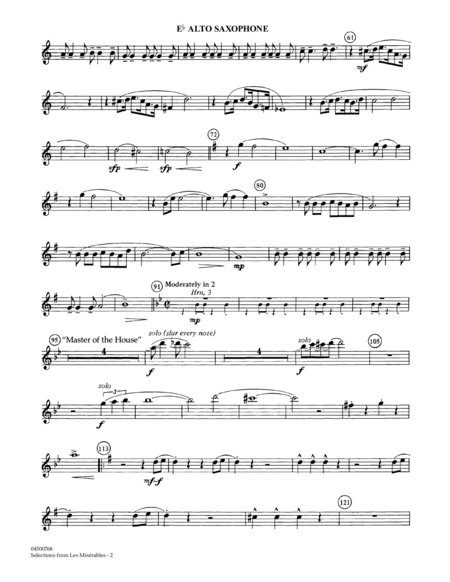 Selections from Les Miserables (arr. Bob Lowden) - Eb Alto Saxophone