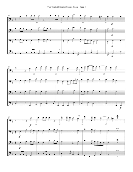 Two Youthful English Songs for Trombone or Low Brass Quartet image number null