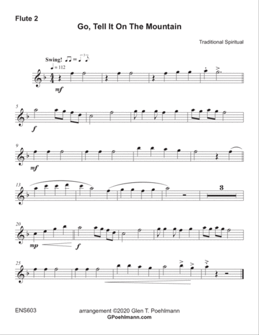GO TELL IT ON THE MOUNTAIN - Instrumental Ensemble (flexible instrumentation) Large Ensemble scores gallery preview page 6
