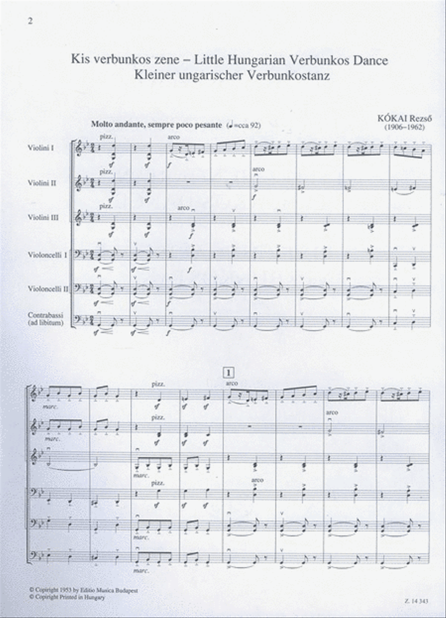Kleiner ungarischer Verbunkostanz für Jugendstreic Kleiner ungarischer Verbunkostanz für Jugendstreic String Orchestra scores gallery preview page 2