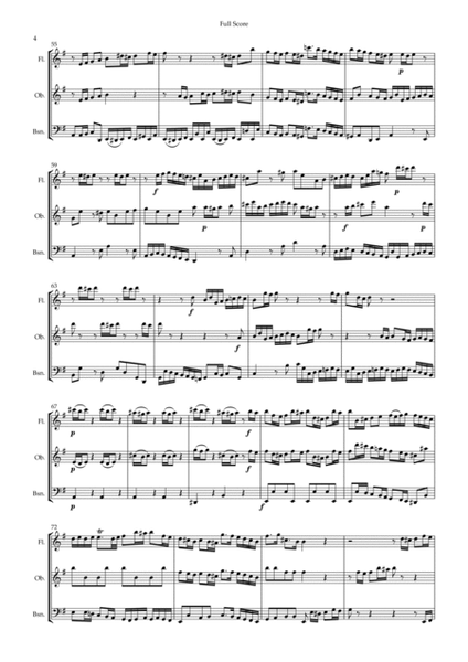 Brandenburg Concerto No. 3 in G major, BWV 1048 1st Mov. (J.S. Bach) for Woodwind Trio image number null